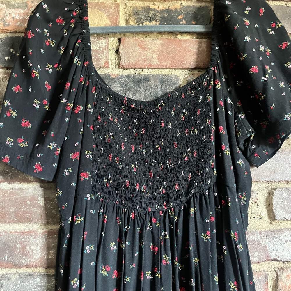 GAP Black  Floral Dress XL - Picture 5 of 7